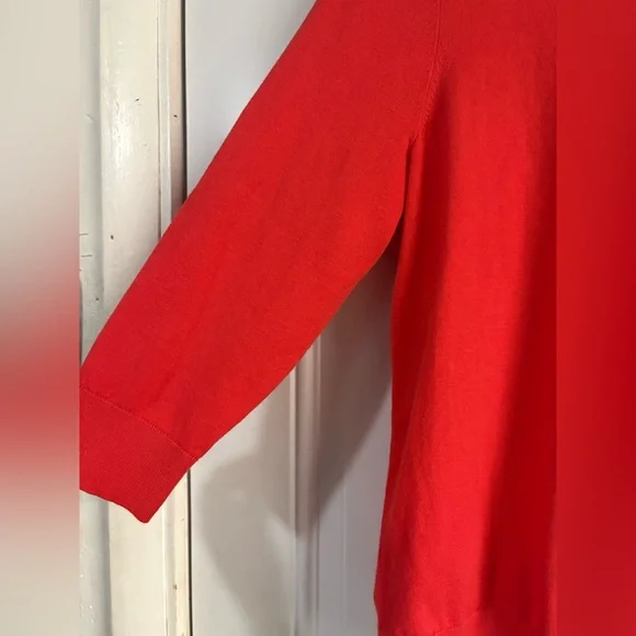 Talbots Vibrant Red Pima Cotton Cardigan✨ - Picture 4 of 8